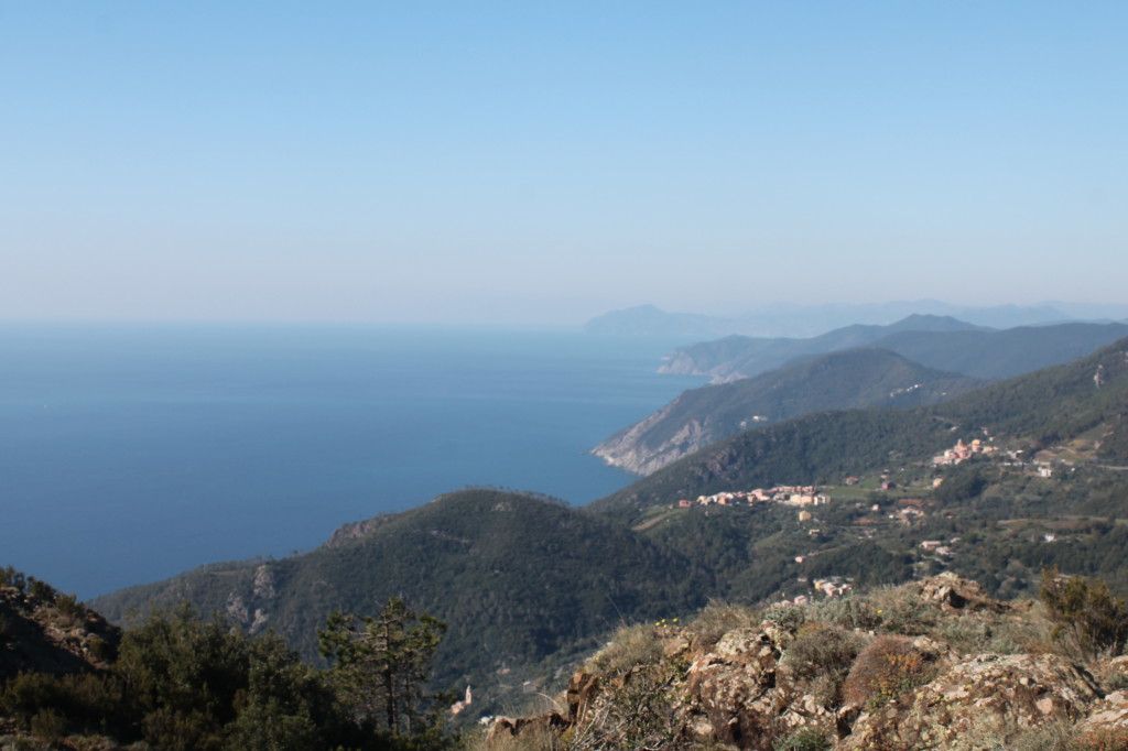 the portofino promontory from monte rossola ... on a hazy day